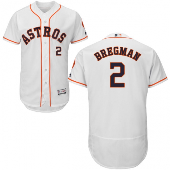 Men's Majestic Houston Astros #2 Alex Bregman White Flexbase Authentic Collection MLB Jersey - Ujersey