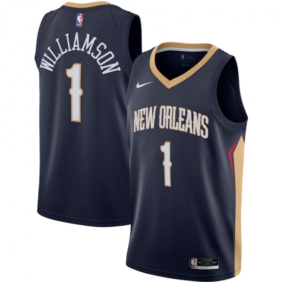 Men's New Orleans Pelicans #1 Zion Williamson Nike Navy 2020-21 Swingman Jersey - Ujersey