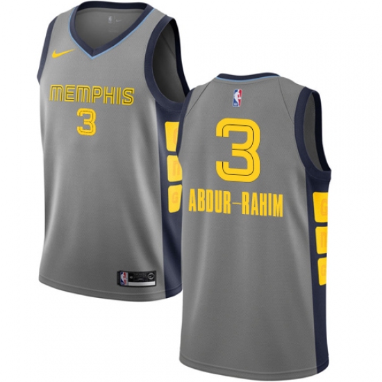 Youth Nike Memphis Grizzlies #3 Shareef Abdur-Rahim Swingman Gray NBA Jersey - City Edition - Ujersey