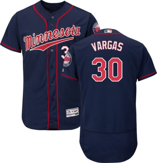Men's Majestic Minnesota Twins #30 Kennys Vargas Authentic Navy Blue Alternate Flex Base Authentic Collection MLB Jersey - Ujersey
