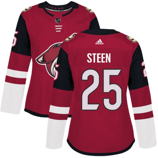 Women's Adidas Arizona Coyotes #25 Thomas Steen Authentic Burgundy Red Home NHL Jersey