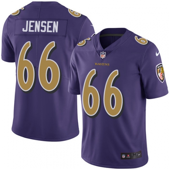 Youth Nike Baltimore Ravens #66 Ryan Jensen Limited Purple Rush Vapor Untouchable NFL Jersey - Ujersey