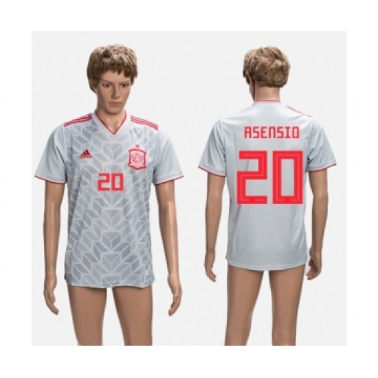 Spain #20 Asensio Grey Training Soccer Country Jersey