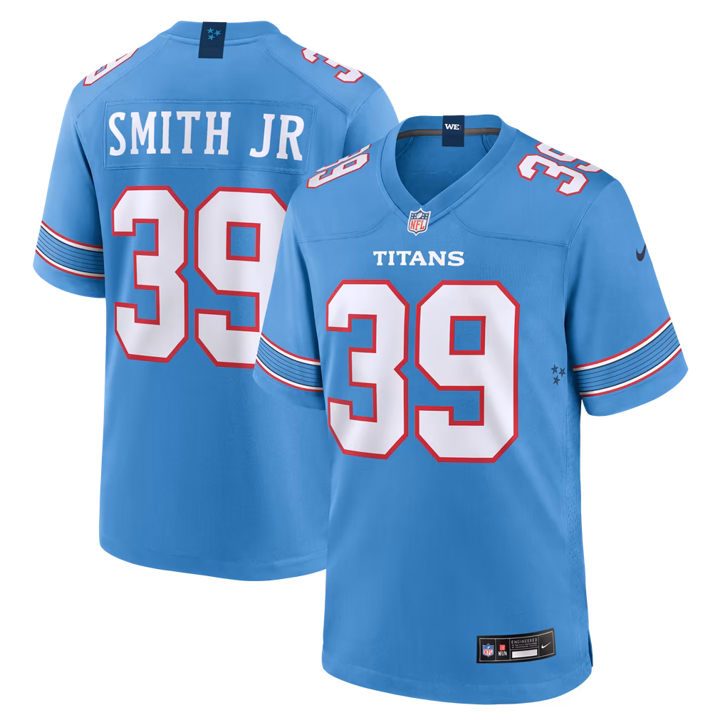 Men's Tennessee Titans Melvin Smith Jr Nike Light Blue Team Game Jersey - Ujersey
