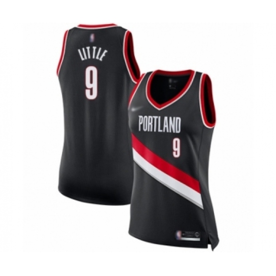 Women's Portland Trail Blazers #9 Nassir Little Swingman Black Basketball Jersey - Icon Edition - Ujersey