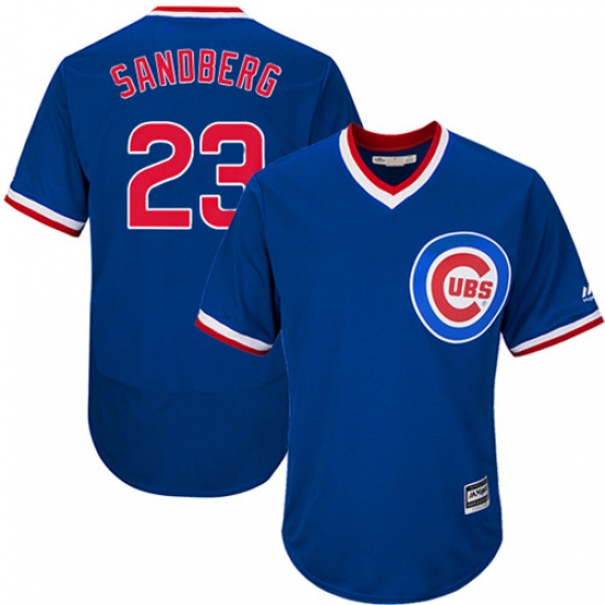 Men's Majestic Chicago Cubs #23 Ryne Sandberg Royal Blue Flexbase Authentic Collection Cooperstown MLB Jersey - Ujersey