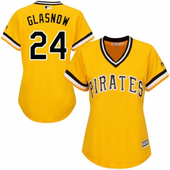 Women's Majestic Pittsburgh Pirates #24 Tyler Glasnow Replica Gold Alternate Cool Base MLB Jersey - Ujersey