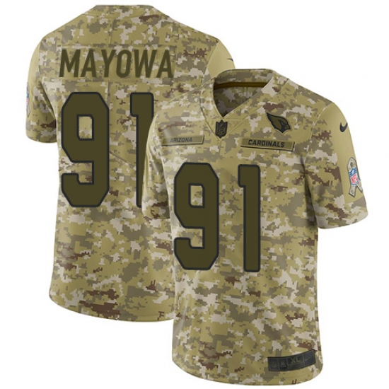 Men's Nike Arizona Cardinals #91 Benson Mayowa Limited Camo 2018 Salute to Service NFL Jersey - Ujersey