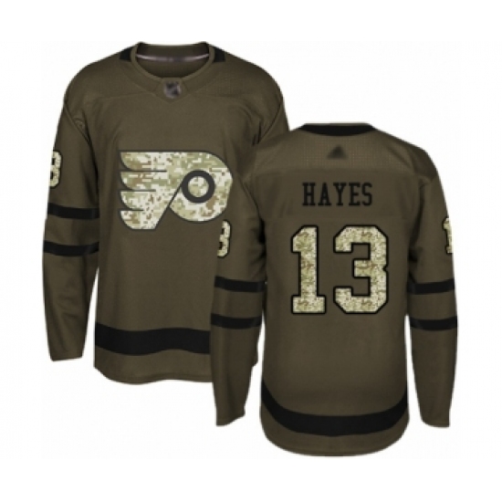 Youth Philadelphia Flyers #13 Kevin Hayes Authentic Green Salute to Service Hockey Jersey - Ujersey