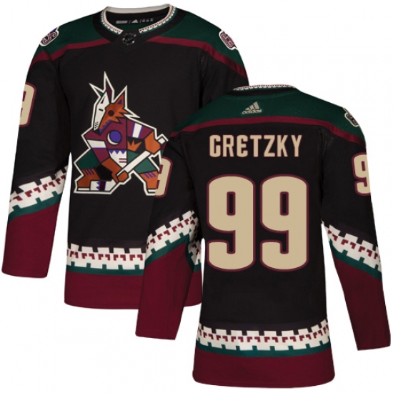 Men's Adidas Arizona Coyotes #99 Wayne Gretzky Premier Black Alternate NHL Jersey - Ujersey
