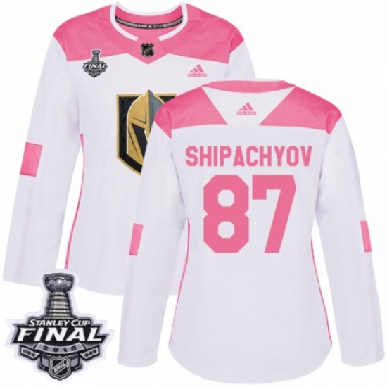 Women's Adidas Vegas Golden Knights #87 Vadim Shipachyov Authentic White/Pink Fashion 2018 Stanley Cup Final NHL Jersey - Ujersey