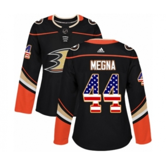 Women's Adidas Anaheim Ducks #44 Jaycob Megna Authentic Green Salute to Service NHL Jersey - Ujersey