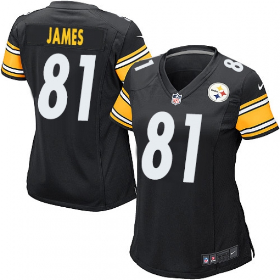 Women's Nike Pittsburgh Steelers #81 Jesse James Game Black Team Color NFL Jersey - Ujersey