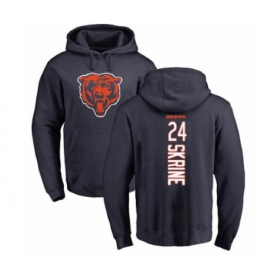Football Chicago Bears #24 Buster Skrine Navy Blue Backer Pullover Hoodie - Ujersey