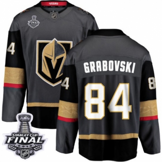Youth Vegas Golden Knights #84 Mikhail Grabovski Authentic Black Home Fanatics Branded Breakaway 2018 Stanley Cup Final NHL Jersey - Ujersey