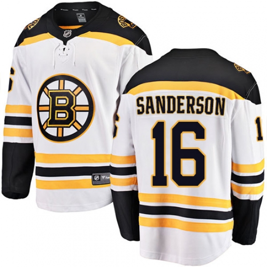 Youth Boston Bruins #16 Derek Sanderson Authentic White Away Fanatics Branded Breakaway NHL Jersey - Ujersey