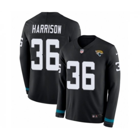 Youth Nike Jacksonville Jaguars #36 Ronnie Harrison Limited Black Therma Long Sleeve NFL Jersey - Ujersey