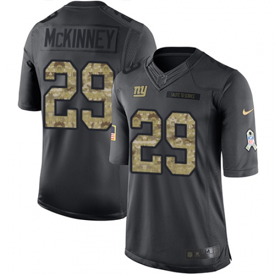 Men's New York Giants #29 Xavier McKinney Black Stitched Limited 2016 Salute to Service Jersey - Ujersey