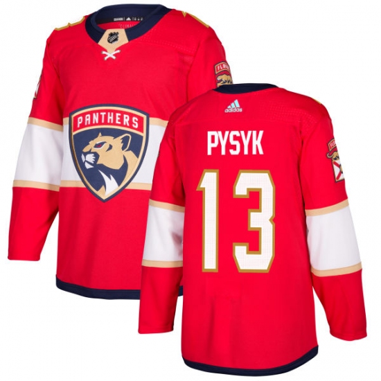 Men's Adidas Florida Panthers #13 Mark Pysyk Premier Red Home NHL Jersey - Ujersey
