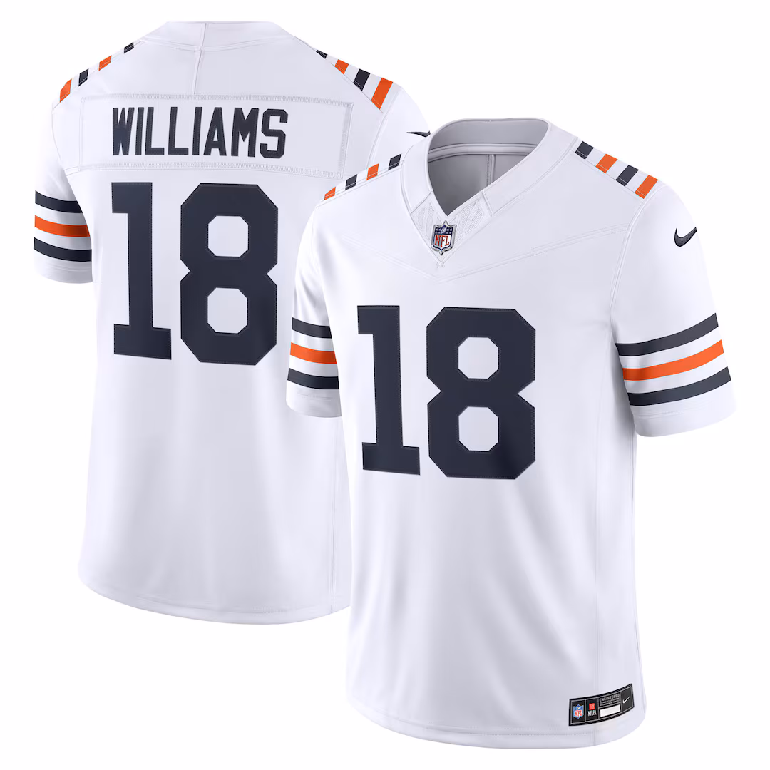 Men's Chicago Bears Caleb Williams Nike White Alternate Vapor F.U.S.E. Stitched Limited Jersey - SUjersey01