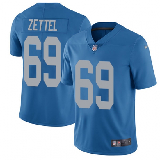 Youth Nike Detroit Lions #69 Anthony Zettel Blue Alternate Vapor Untouchable Limited Player NFL Jersey - Ujersey
