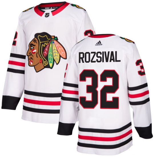 Women's Adidas Chicago Blackhawks #32 Michal Rozsival Authentic White Away NHL Jersey - Ujersey