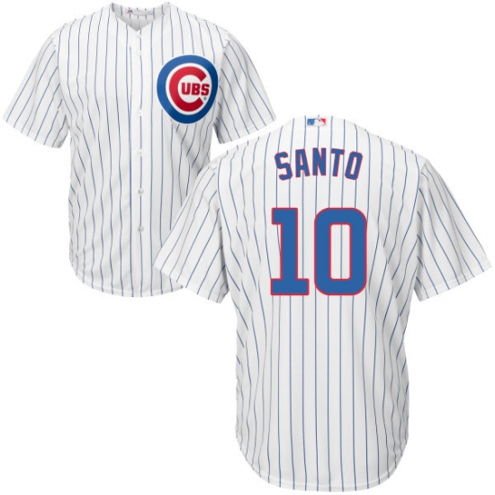 Youth Majestic Chicago Cubs #10 Ron Santo Replica White Home Cool Base MLB Jersey - Ujersey