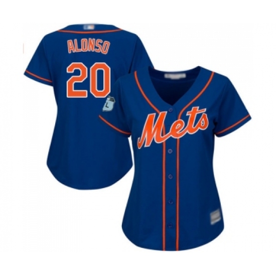 Women's New York Mets #20 Pete Alonso Authentic Royal Blue Alternate Home Cool Base Baseball Jersey - Ujersey