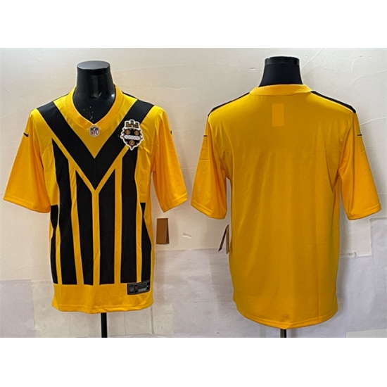 Men's Pittsburgh Steelers Blank Gold 1933 Throwback Alternate Football Stitched Jersey - Ujersey