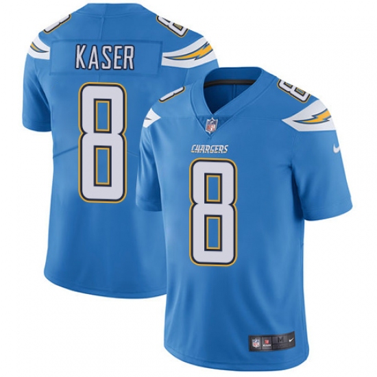 Men's Nike Los Angeles Chargers #8 Drew Kaser Electric Blue Alternate Vapor Untouchable Limited Player NFL Jersey - Ujersey