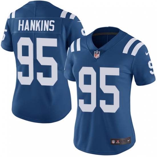Women's Nike Indianapolis Colts #95 Johnathan Hankins Elite Royal Blue Team Color NFL Jersey - Ujersey