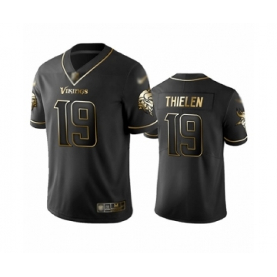 Men's Minnesota Vikings #19 Adam Thielen Limited Black Golden Edition Football Jersey - Ujersey