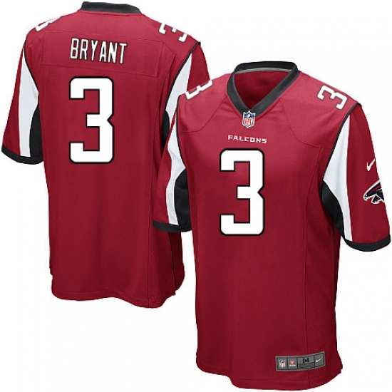 Men's Nike Atlanta Falcons #3 Matt Bryant Game Red Team Color NFL Jersey - Ujersey