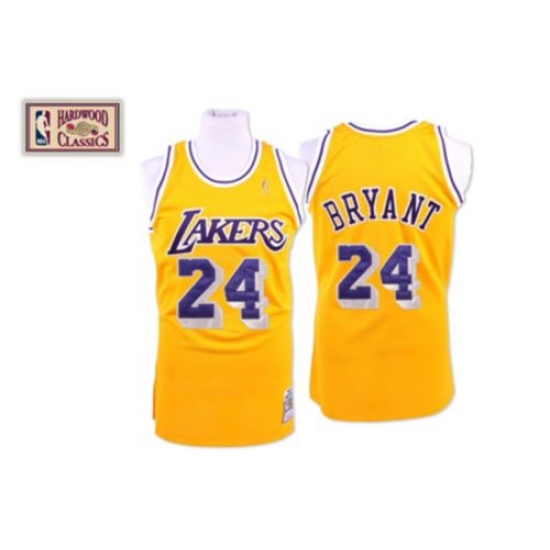 Men's Mitchell and Ness Los Angeles Lakers #24 Kobe Bryant Authentic Gold Throwback NBA Jersey - Ujersey
