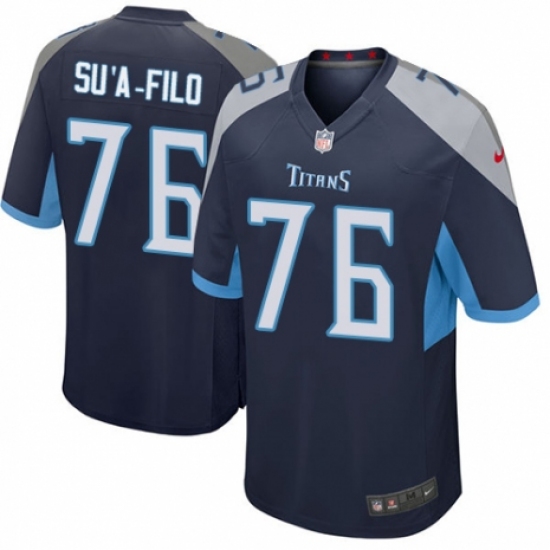 Men's Nike Tennessee Titans #76 Xavier Su'a-Filo Game Navy Blue Team Color NFL Jersey - Ujersey