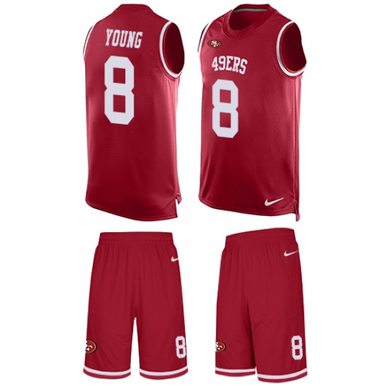 Men's Nike San Francisco 49ers #8 Steve Young Limited Red Tank Top Suit NFL Jersey - Ujersey