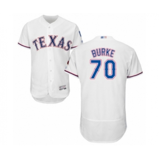 Men's Texas Rangers #70 Brock Burke White Home Flex Base Authentic Collection Baseball Player Jersey - Ujersey