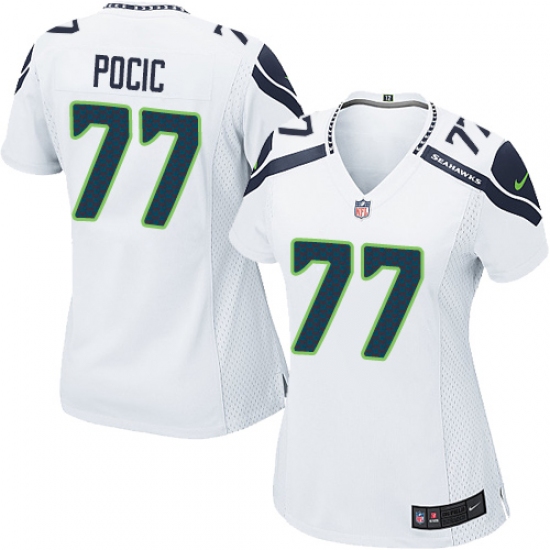 Women's Nike Seattle Seahawks #77 Ethan Pocic Game White NFL Jersey - Ujersey