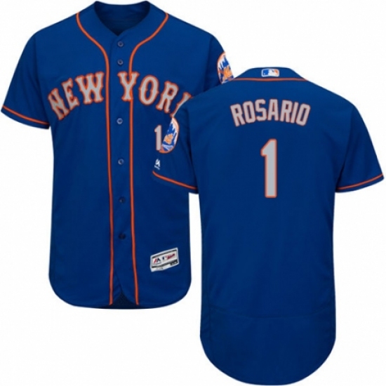 Men's Majestic New York Mets #1 Amed Rosario Royal/Gray Alternate Flex Base Authentic Collection MLB Jersey - Ujersey