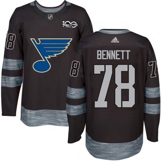 Men's Adidas St. Louis Blues #78 Beau Bennett Authentic Black 1917-2017 100th Anniversary NHL Jersey - Ujersey