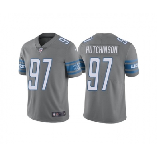 Men's Detroit Lions #97 Aidan Hutchinson Gray Vapor Untouchable Limited Stitched Jersey - Ujersey