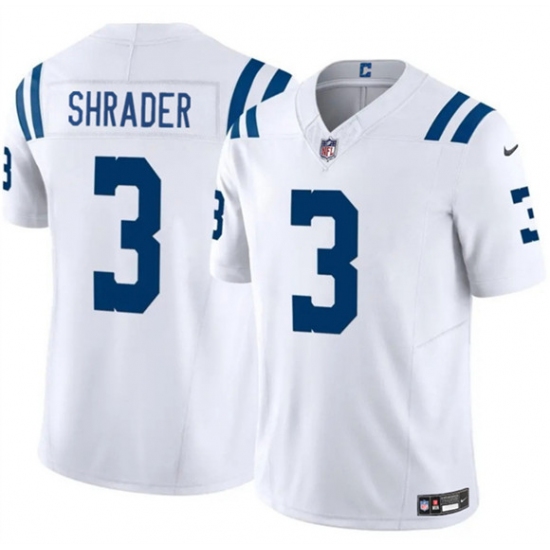 Men's Indianapolis Colts #3 Spencer Shrader White 2025 F.U.S.E. Vapor Limited Football Stitched Jersey - Ujersey