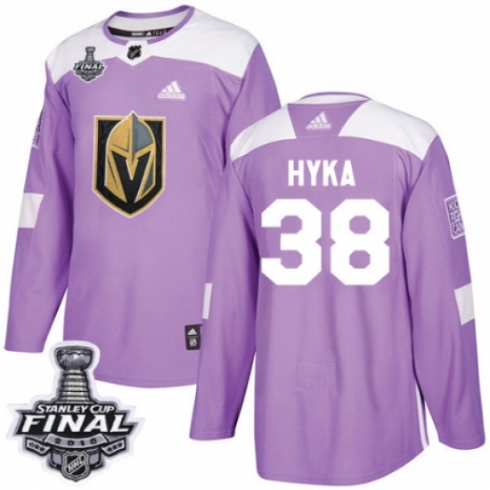 Youth Adidas Vegas Golden Knights #38 Tomas Hyka Authentic Purple Fights Cancer Practice 2018 Stanley Cup Final NHL Jersey - Ujersey