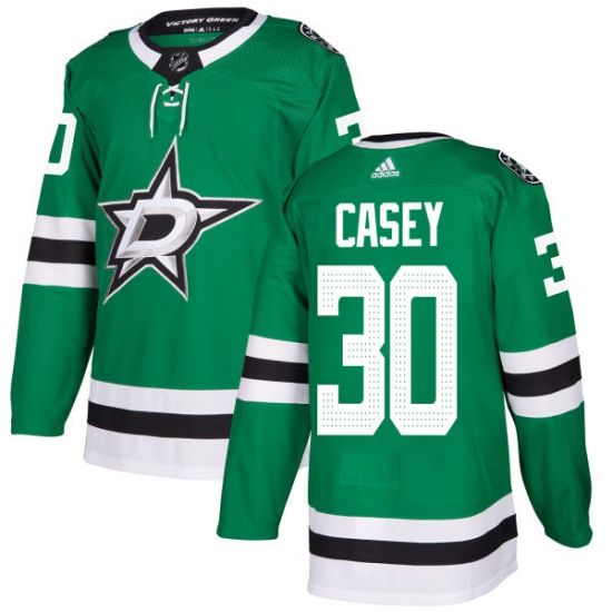 Youth Adidas Dallas Stars #30 Jon Casey Authentic Green Home NHL Jersey - Ujersey
