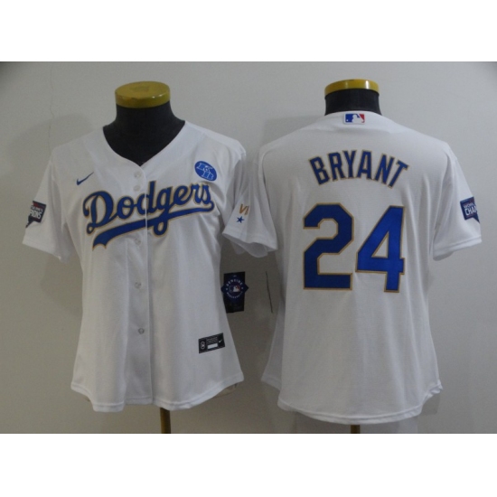 Women's Nike Los Angeles Dodgers #24 Kobe Bryant White Champions Jersey - Ujersey