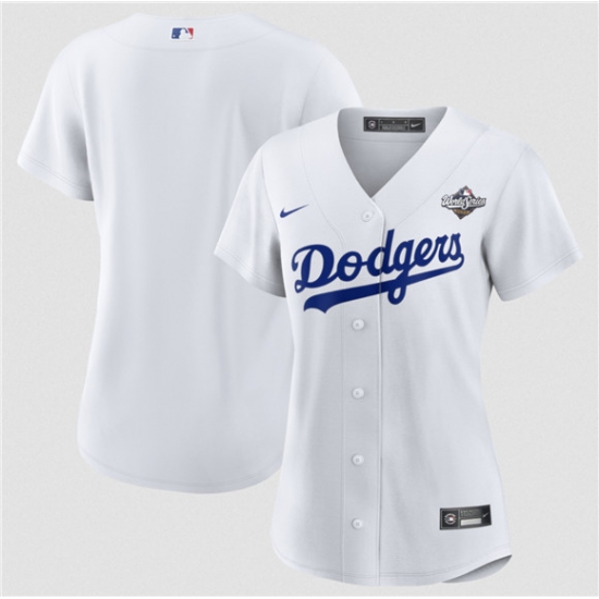 Women's Los Angeles Dodgers Blank White 2025 World Series Home Cool Base Stitched Baseball Jersey(Run Small) - Ujersey