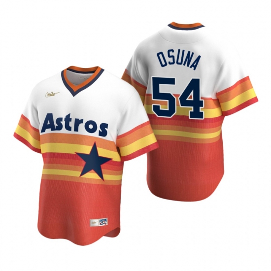 Men's Nike Houston Astros #54 Roberto Osuna White Orange Cooperstown Collection Home Stitched Baseball Jersey - Ujersey
