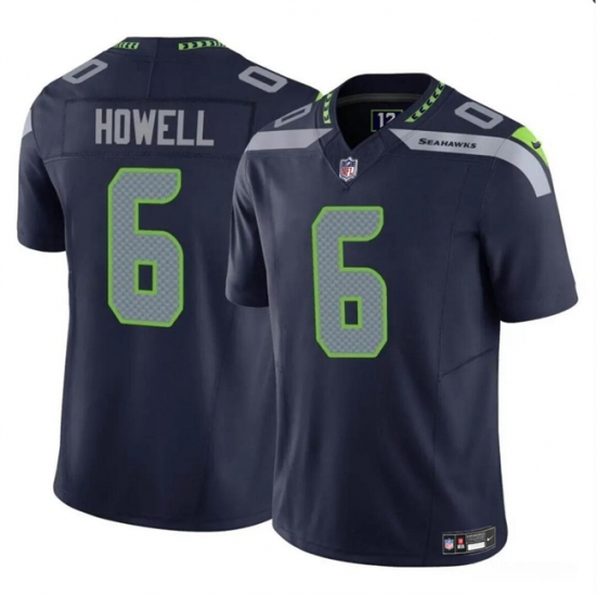 Men's Seattle Seahawks #6 Sam Howell Navy 2023 F.U.S.E. Vapor Limited Football Stitched Jersey - Ujersey
