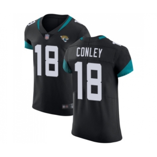 Men's Jacksonville Jaguars #18 Chris Conley Black Team Color Vapor Untouchable Elite Player Football Jersey - Ujersey
