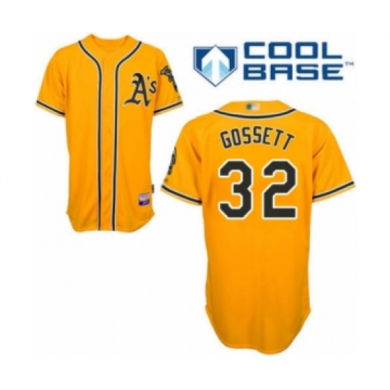 Youth Oakland Athletics #32 Daniel Gossett Authentic Gold Alternate 2 Cool Base Baseball Player Jersey - Ujersey